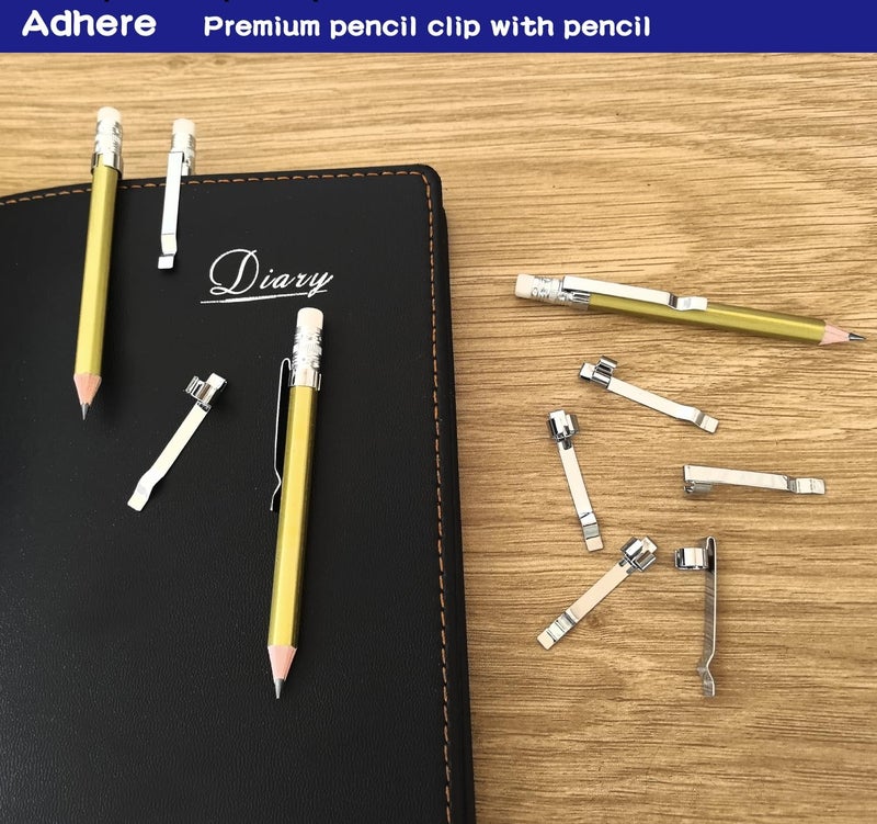 Adhere 12pcs Golf Pencils with eraser Hexagon gold with clips Graphite 2B for Golf Event Scoring,Wedding,Company Meetings,Pew, Pocket(z-Gold pencil+ pencil clip) - Image 4
